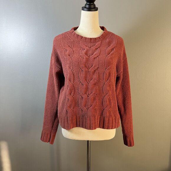 American‎ Eagle Chenille Cabled Sweater Womens XS Chunky Soft Academia Preppy - Picture 1 of 9